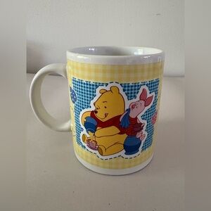90’s-Y2K Disney Winnie the Pooh/Piglet Mug Gingham Houston Harvest Edition